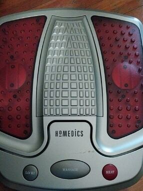 HoMedics Silver Foot Massager with Red Massage Pads
